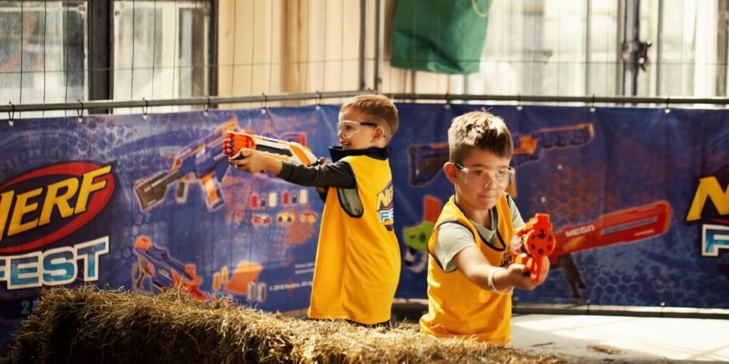 Kids Playing Nerf Battle