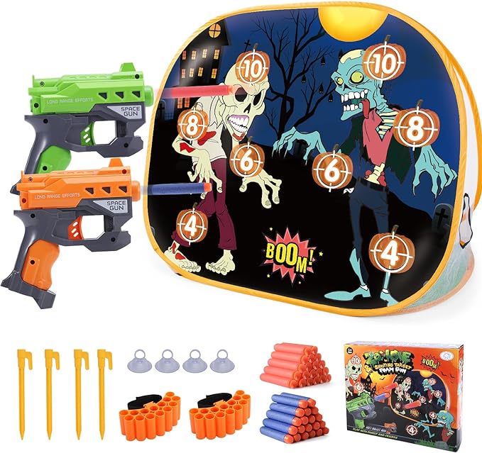 Bananmelonbm Zombie Shooting Game Practice Target Toys Foam Blaster Sets